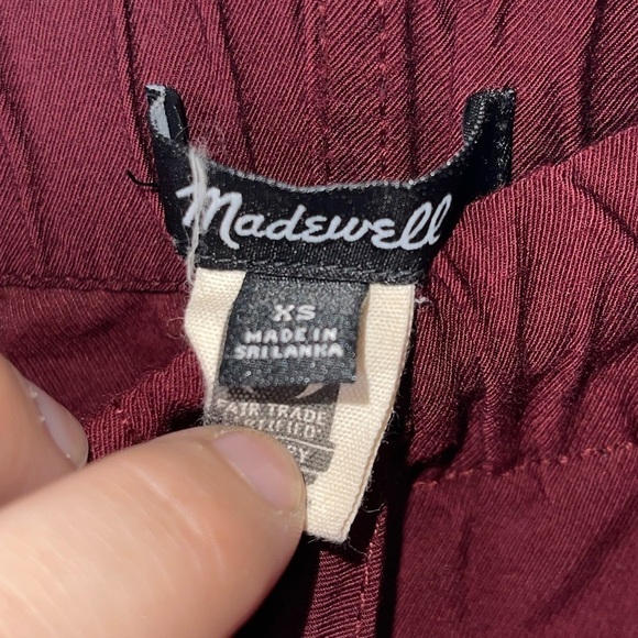 MADEWELL Burgundy Drapey Seamed Track Trousers - Picture 5 of 7